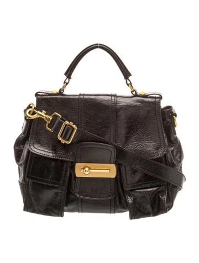 Pre-owned Escada Leather Shoulder Bag In Black