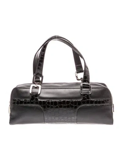 Pre-owned Escada Leather Shoulder Bag In Black