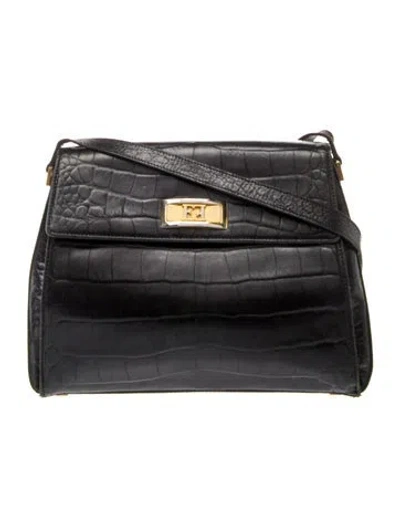Pre-owned Escada Leather Shoulder Bag In Black