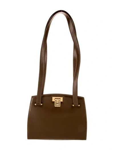 Pre-owned Escada Leather Shoulder Bag In Brown
