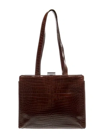 Pre-owned Escada Leather Shoulder Bag In Brown