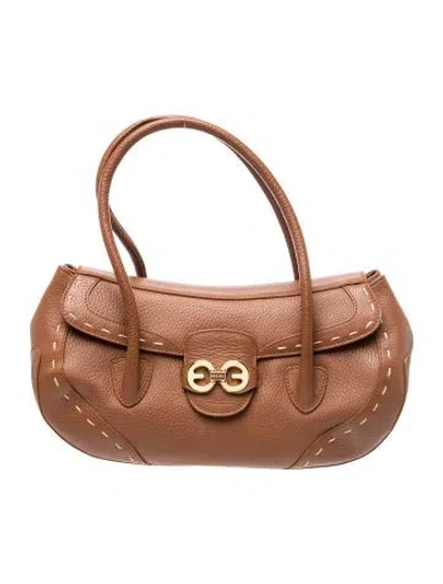 Pre-owned Escada Leather Shoulder Bag In Brown