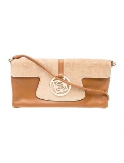 Pre-owned Escada Leather Shoulder Bag In Neutral