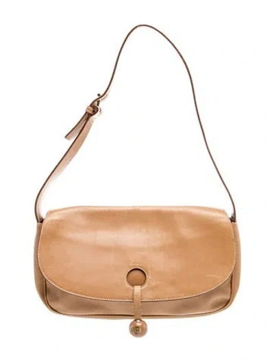Pre-owned Escada Leather Shoulder Bag In Neutrals