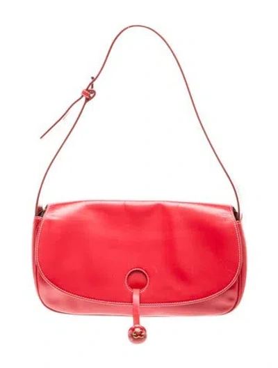 Pre-owned Escada Leather Shoulder Bag In Red