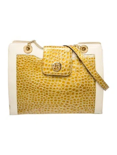 Pre-owned Escada Leather Shoulder Bag In Yellow
