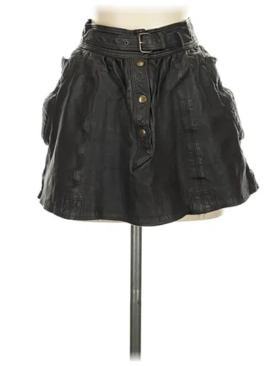 Pre-owned Escada Leather Skirt In Brown
