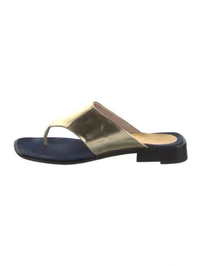 Pre-owned Escada Leather Slides In Blue