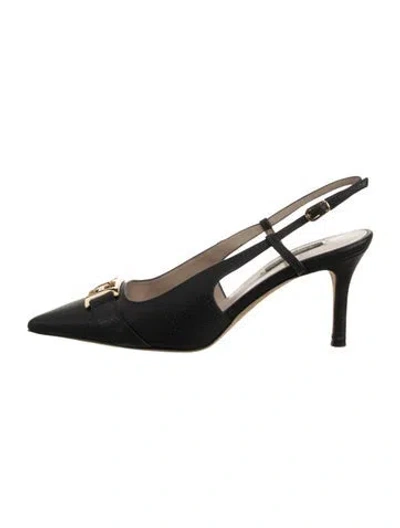 Pre-owned Escada Leather Slingback Pumps In Black