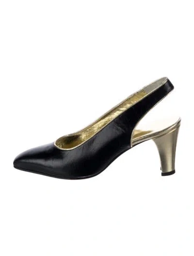 Pre-owned Escada Leather Slingback Pumps In Blue