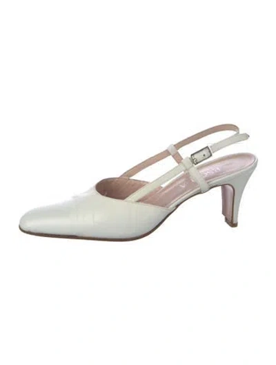Pre-owned Escada Leather Slingback Pumps In White