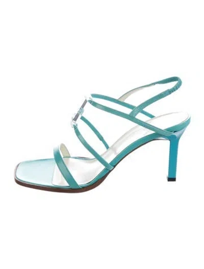 Pre-owned Escada Leather Slingback Sandals In Blue