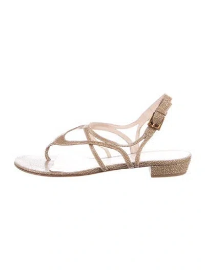 Pre-owned Escada Leather Slingback Sandals In Neutral