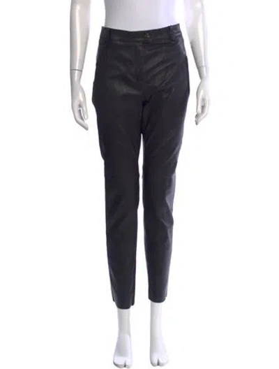 Pre-owned Escada Leather Straight Leg Pants W/ Tags In Black
