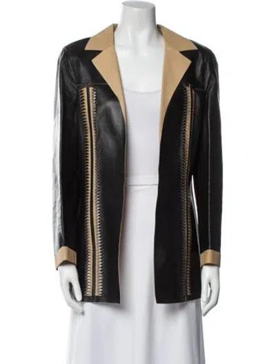 Pre-owned Escada Leather Striped Blazer