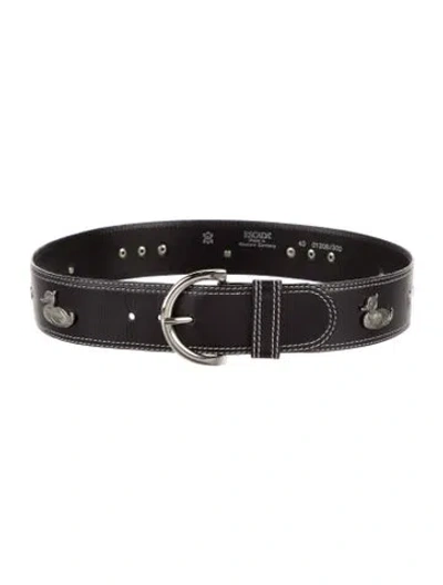 Pre-owned Escada Leather Studded Accents Belt In Black