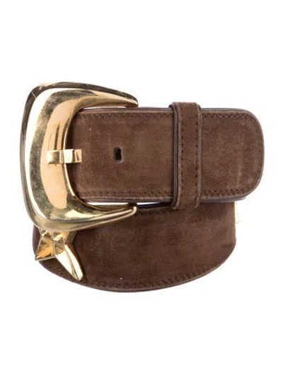 Pre-owned Escada Leather Studded Accents Belt In Brown