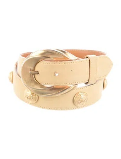 Pre-owned Escada Leather Studded Accents Belt Kit In Yellow
