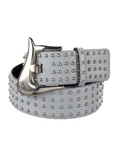 Pre-owned Escada Leather Studded Accents Waist Belt In Blue