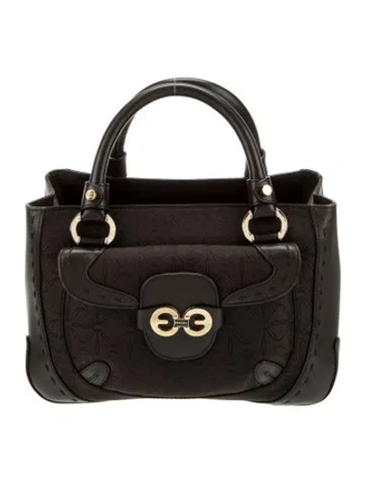 Pre-owned Escada Leather Top Handle Bag In Black