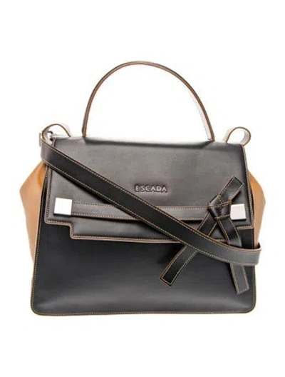 Pre-owned Escada Leather Top Handle Bag In Black