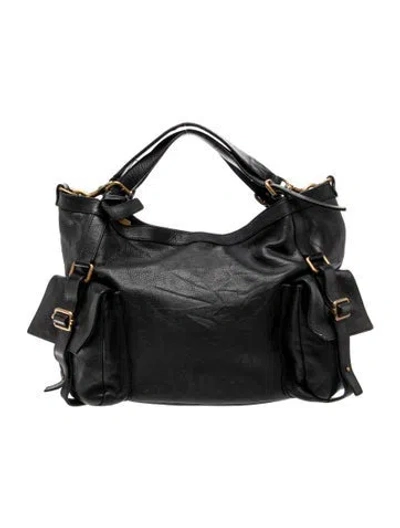 Pre-owned Escada Leather Top Handle Bag In Black
