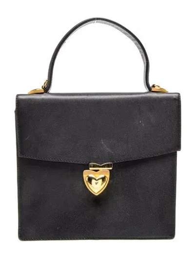 Pre-owned Escada Leather Top Handle Bag In Black