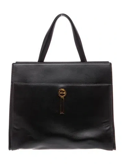 Pre-owned Escada Leather Top Handle Bag In Black