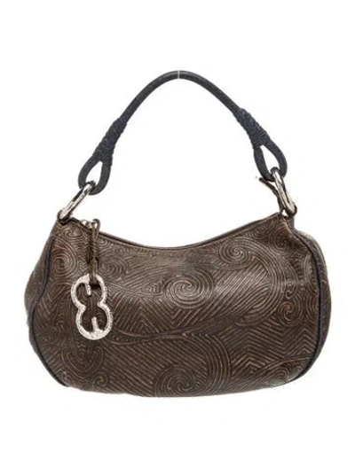 Pre-owned Escada Leather Top Handle Bag In Black/brown