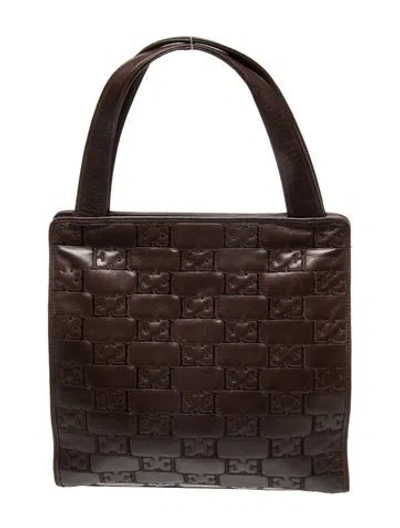 Pre-owned Escada Leather Top Handle Bag In Brown