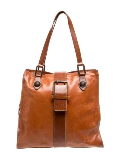 Pre-owned Escada Leather Top Handle Bag In Brown
