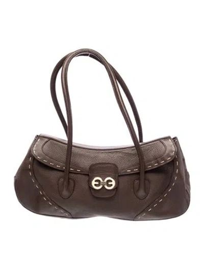 Pre-owned Escada Leather Top Handle Bag In Brown