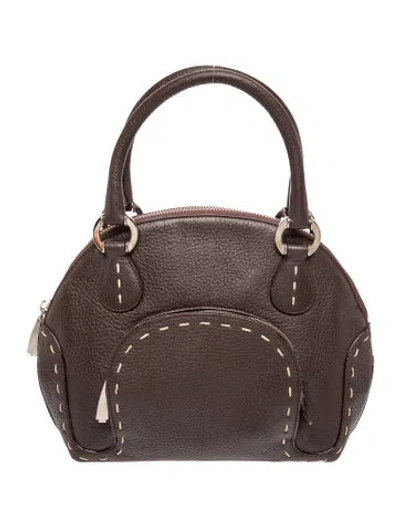 Pre-owned Escada Leather Top Handle Bag In Brown