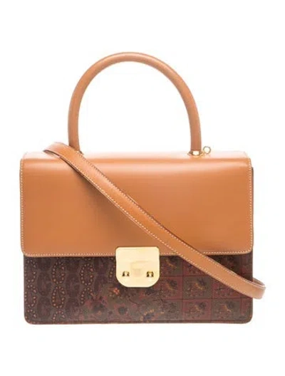 Pre-owned Escada Leather Top Handle Bag In Brown