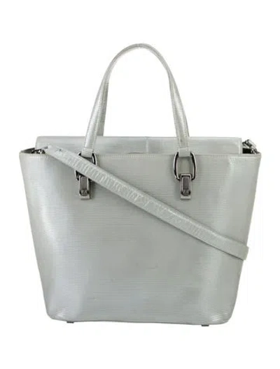Pre-owned Escada Leather Top Handle Bag In Gray