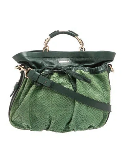 Pre-owned Escada Leather Top Handle Bag In Green