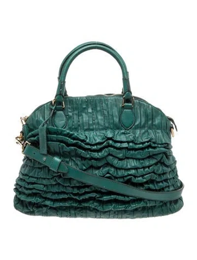 Pre-owned Escada Leather Top Handle Bag In Green
