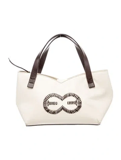 Pre-owned Escada Leather Top Handle Bag In Neutral