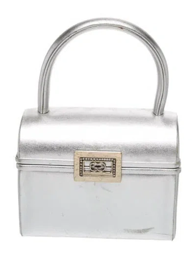 Pre-owned Escada Leather Top Handle Bag In Silver