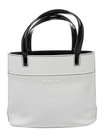 Pre-owned Escada Leather Top Handle Bag In White