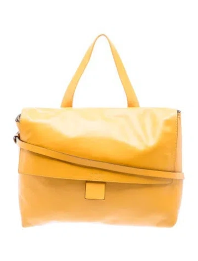 Pre-owned Escada Leather Top Handle Bag In Yellow