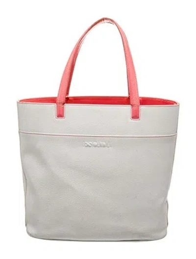 Pre-owned Escada Leather Tote In White