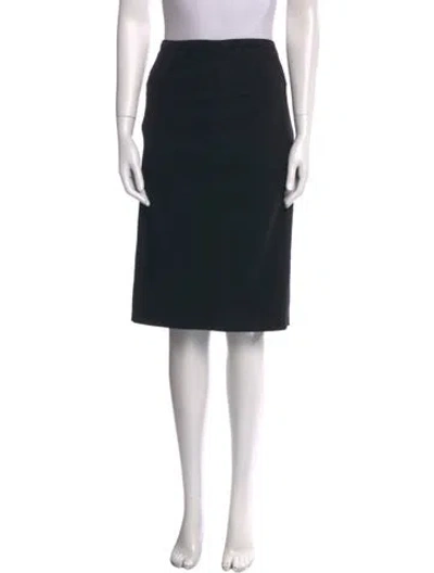 Pre-owned Escada Leather Trim Embellishment Knee-length Skirt In Black