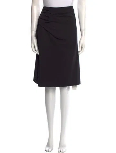 Pre-owned Escada Leather Trim Embellishment Knee-length Skirt In Black