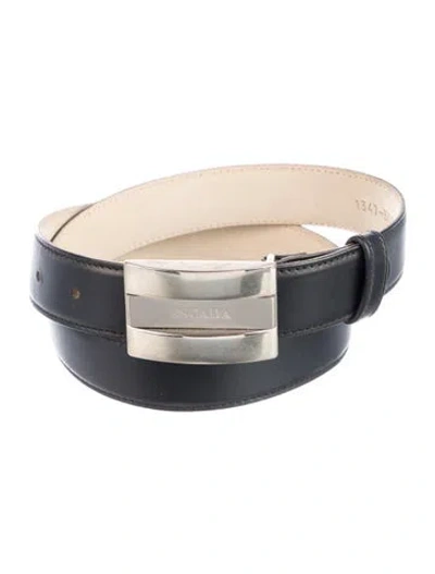 Pre-owned Escada Leather Waist Belt In Black