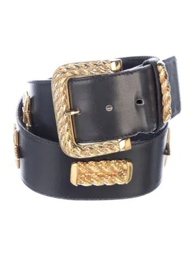 Pre-owned Escada Leather Waist Belt In Black