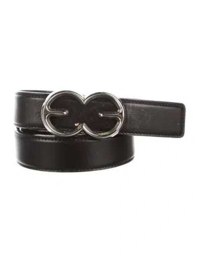 Pre-owned Escada Leather Waist Belt In Black