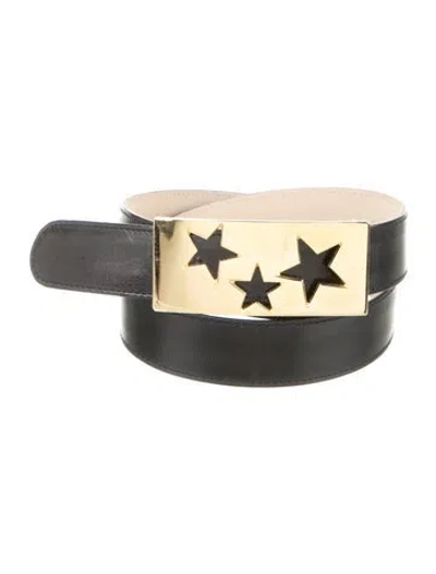 Pre-owned Escada Leather Waist Belt In Black