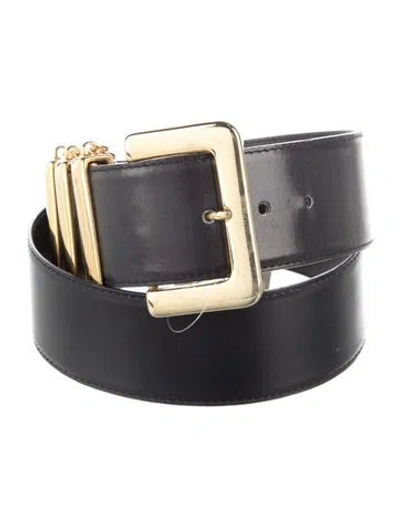 Pre-owned Escada Leather Waist Belt In Black
