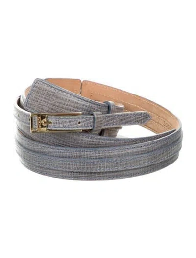 Pre-owned Escada Leather Waist Belt In Blue